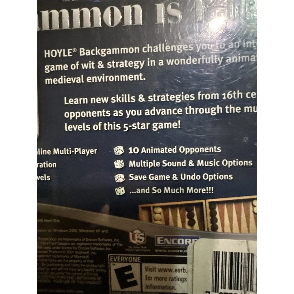 Hoyle Backgammon & Board Games 2 Pack PC 2006 NEW SEALED 524871 Encore Software